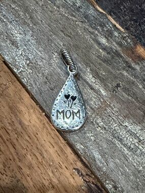 Brighton Silver Plate 'MOM' Teardrop Pendant Charm, Preloved